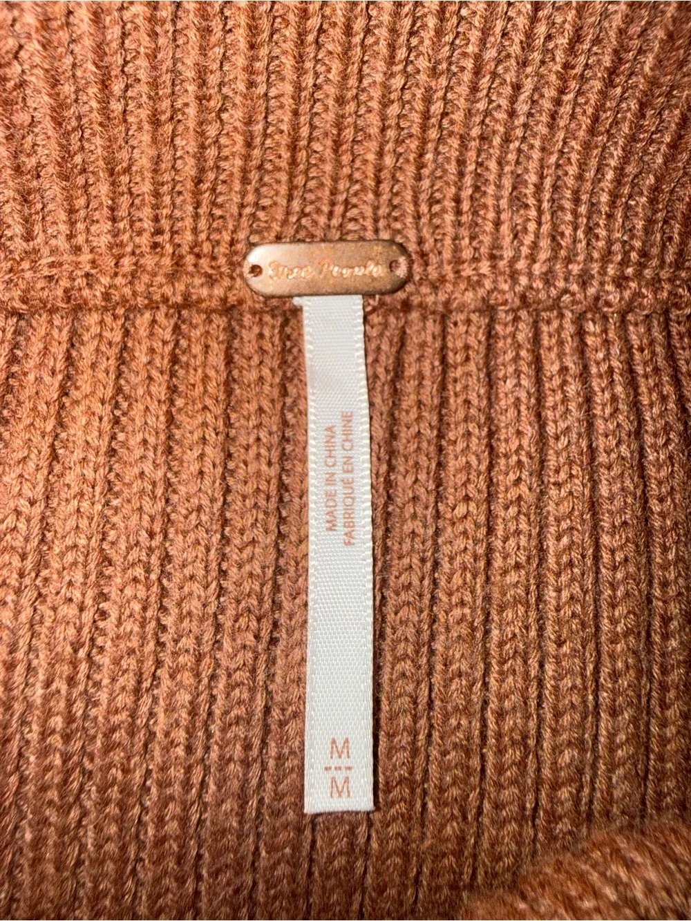 Free People Ribbed Knit Flounce Skirt - Mauve